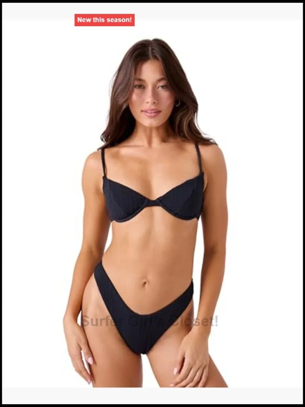 Underwire Bikini Top with Adjustable Straps, UPF 50+, Quick-Dry, Surf Top